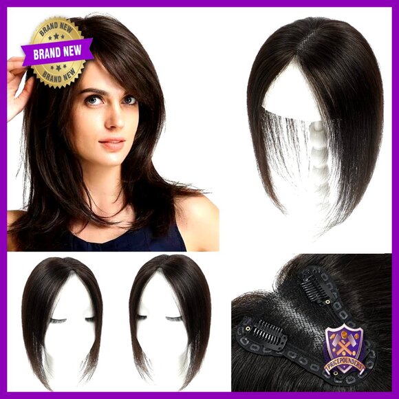 Real Human Hair Topper No Bangs Lace Base Hairpiece Extensions Upgrade